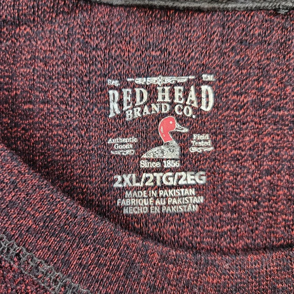 Red Head Sweater Men‎ 2XL Long Sleeve Knit Marroon Black